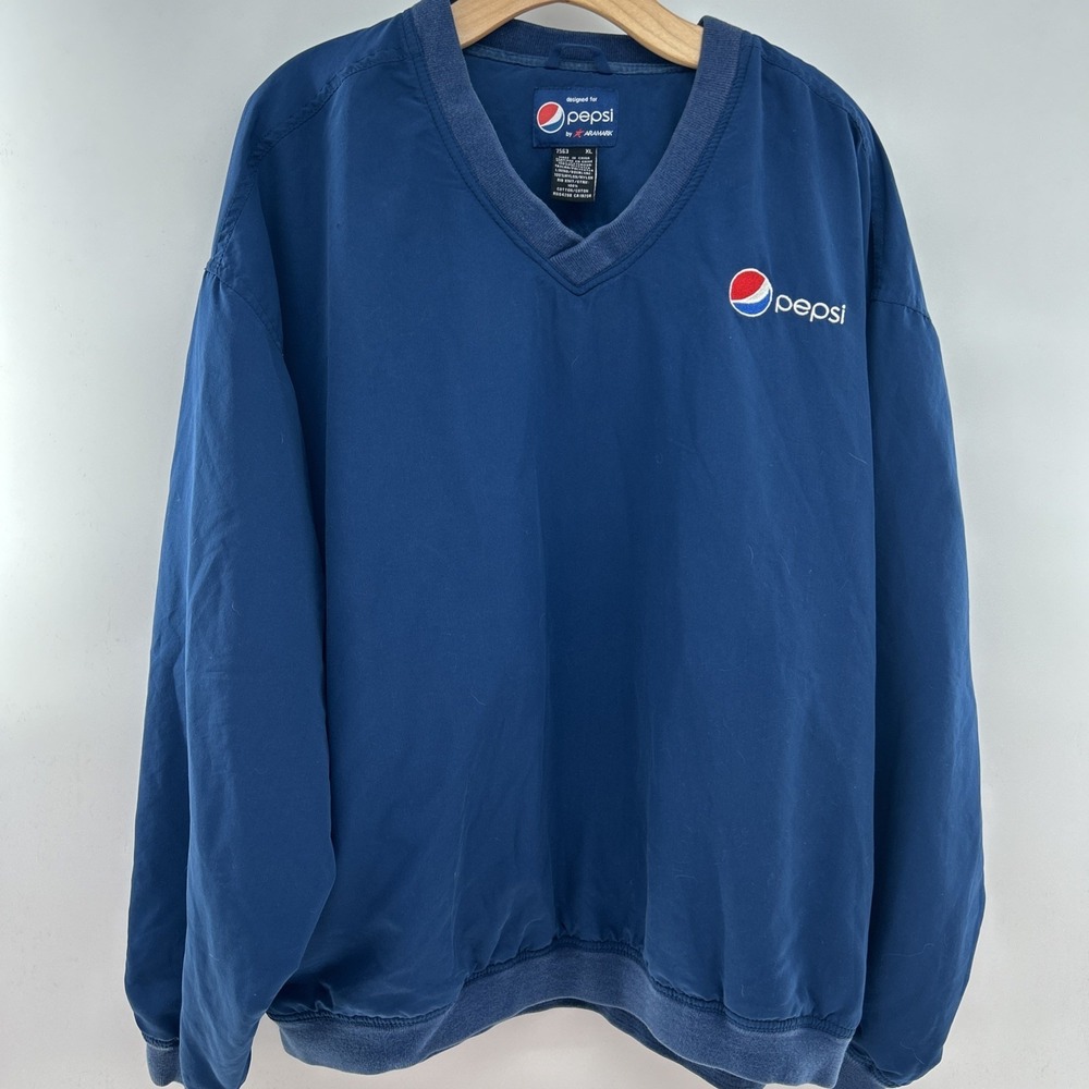 Vintage 90s Pepsi Aramark‎ Employee Pullover Windbreaker Jacket Men's Size XL